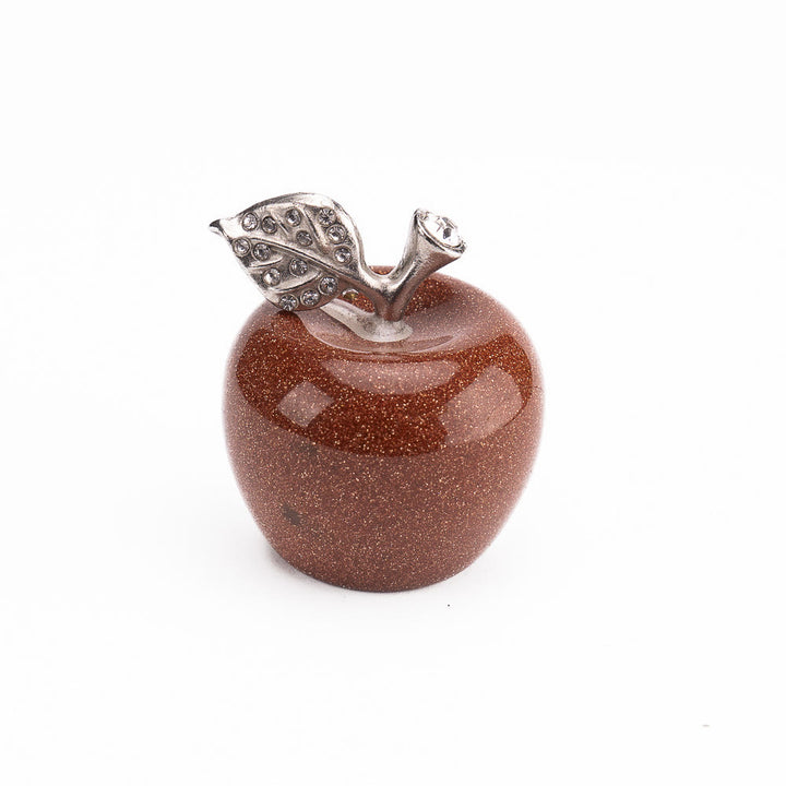 Olivenorma Christmas Eve Natural Stone Apple Carving Gemstone Decoration - Goldstone - 30*35cm - image 40