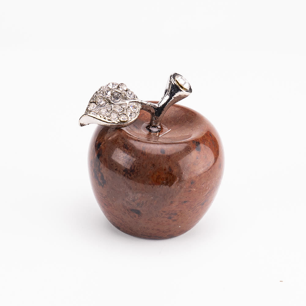 Olivenorma Christmas Eve Natural Stone Apple Carving Gemstone Decoration - Mahogany Obsidian - 30*35cm - image 50