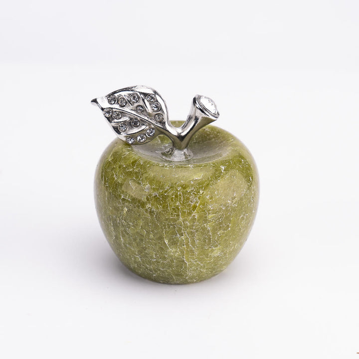 Olivenorma Christmas Eve Natural Stone Apple Carving Gemstone Decoration - Lemon Jade - 30*35cm - image 56