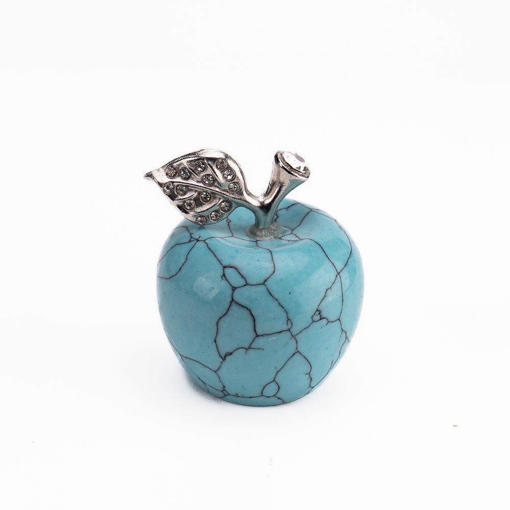 Olivenorma Christmas Eve Natural Stone Apple Carving Gemstone Decoration - Turquoise - 30*35cm - image 36