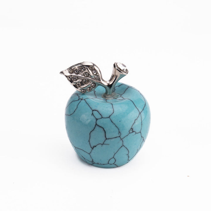 Olivenorma Christmas Eve Natural Stone Apple Carving Gemstone Decoration - Turquoise - 30*35cm - image 36