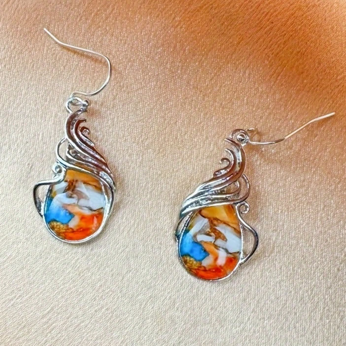 FREE Today: Vintage Gemstone Oyster Turquoise Drop Earrings - image 2