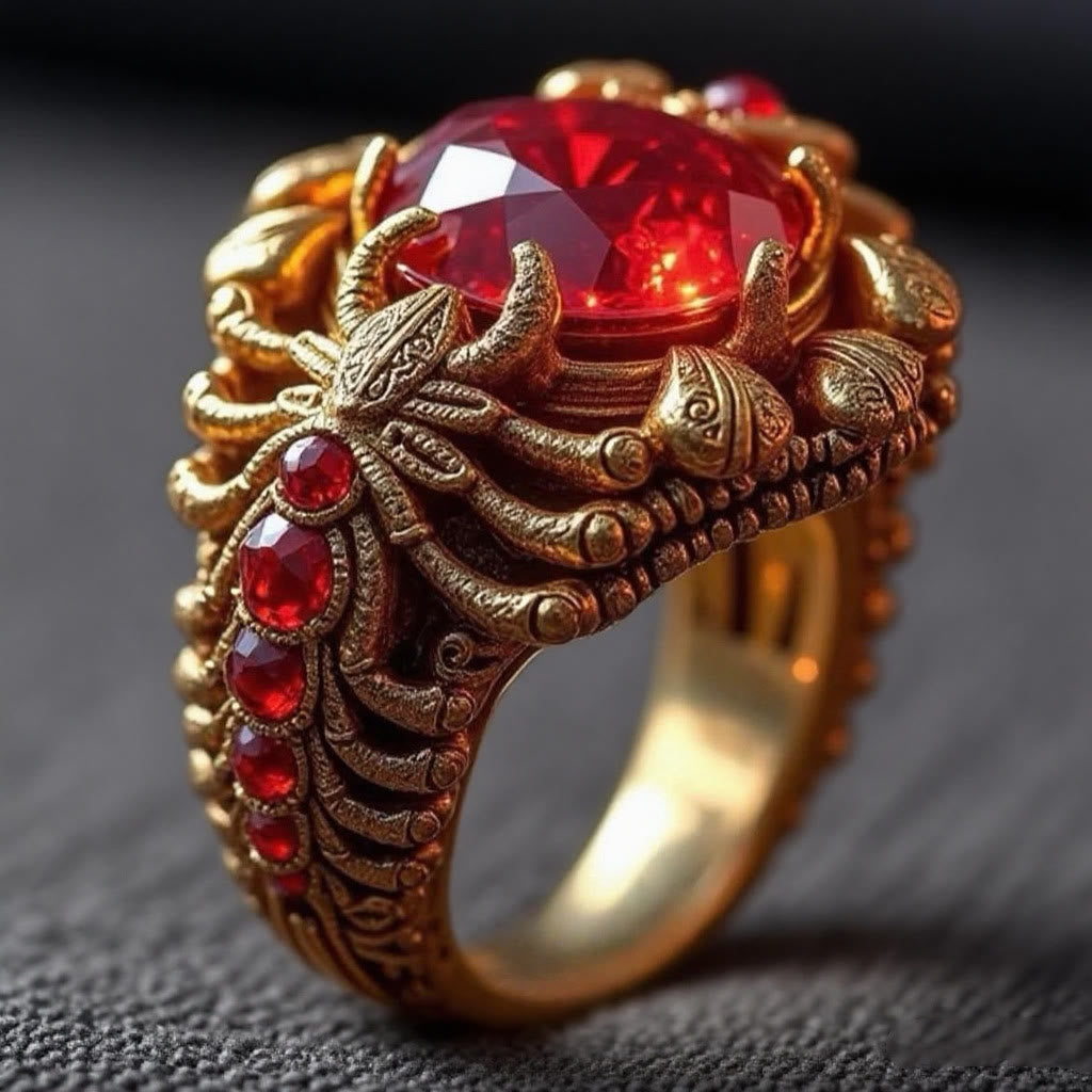FREE Today: Red Gold Ruby Crystal Scorpion Ring - image 3