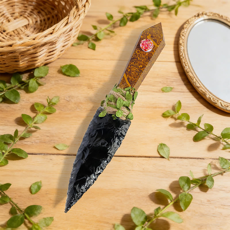 Olivenorma Raw Stone Natural Crystal Dagger Gemstone Decoration - Picture Jasper - image 9