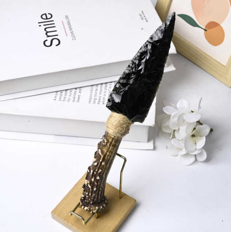 Olivenorma Obsidian Dragon Claw Dagger Gemstone Decoration - Obsidian - Handmade - image 0