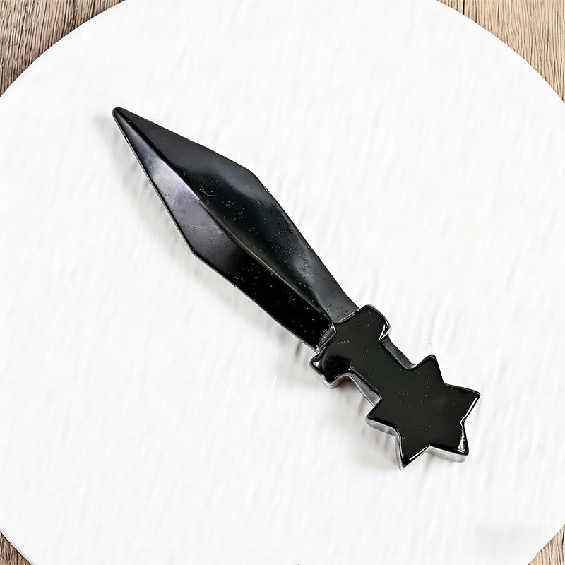 Olivenorma Obsidian Dragon Claw Dagger Gemstone Decoration - Obsidian - Pentagram - image 1
