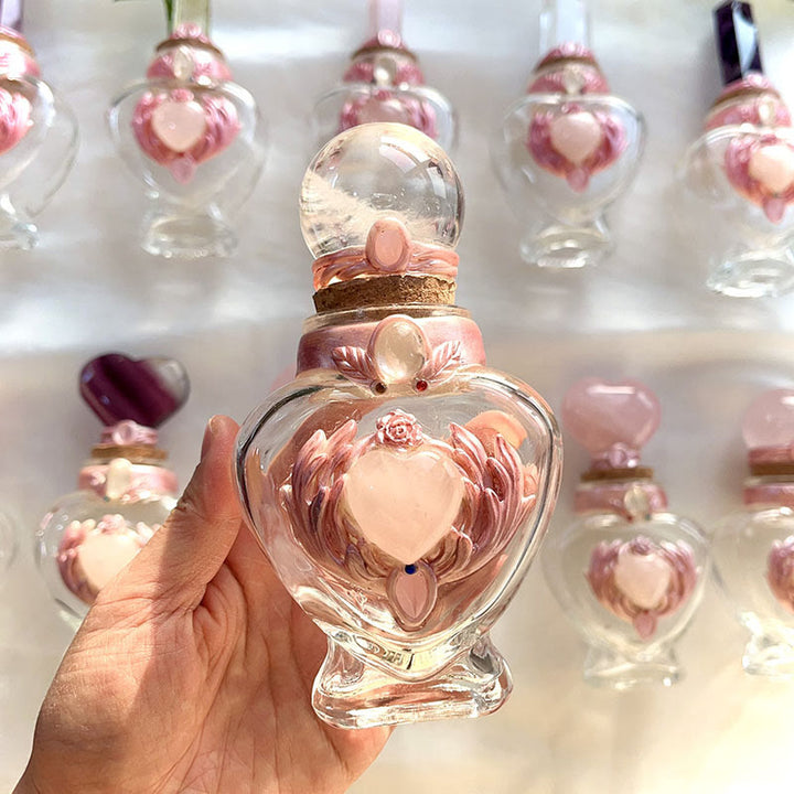 Olivenorma Pink Crystal Magic Bottle Gemstone Decoration - image 0