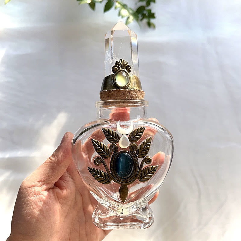 Olivenorma Natural Crystal Magic Energy Bottle Gemstone Decoration - Clear Quartz - Tower - image 2