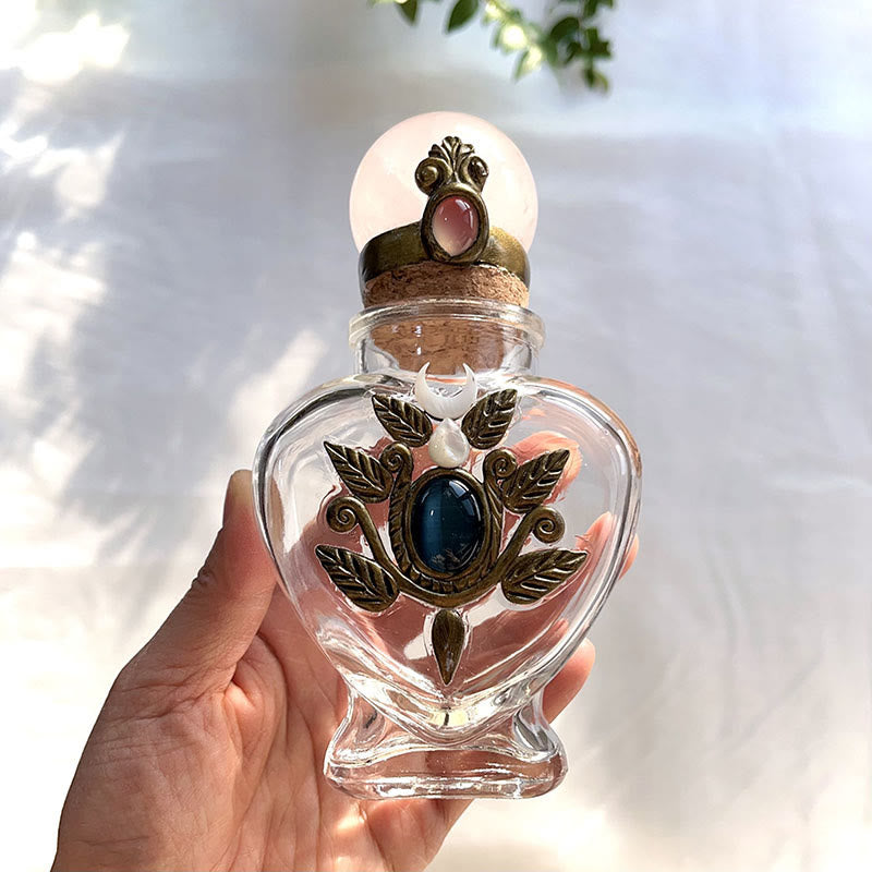 Olivenorma Natural Crystal Magic Energy Bottle Gemstone Decoration - Rose Quartz - Sphere - image 4