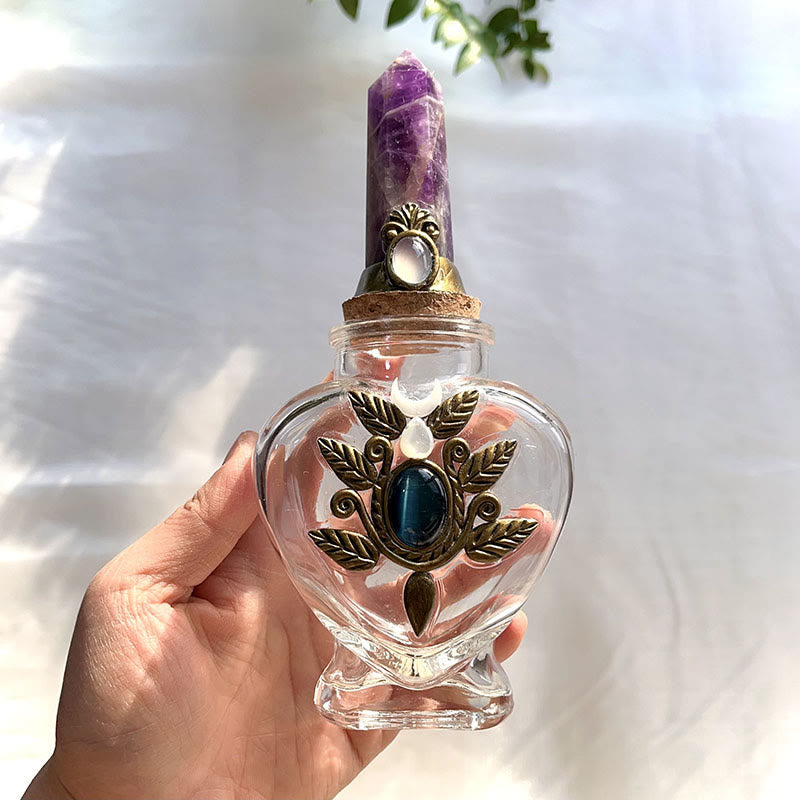 Olivenorma Natural Crystal Magic Energy Bottle Gemstone Decoration - Amethyst - Tower - image 13