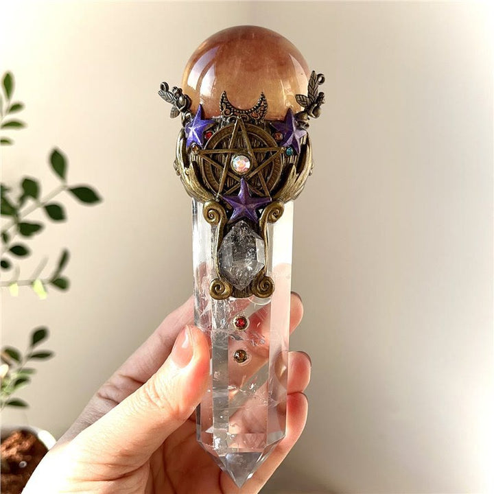 Olivenorma Natural Stone Crystal Healing Wand Gemstone Decoration - Iceland Spar - image 10