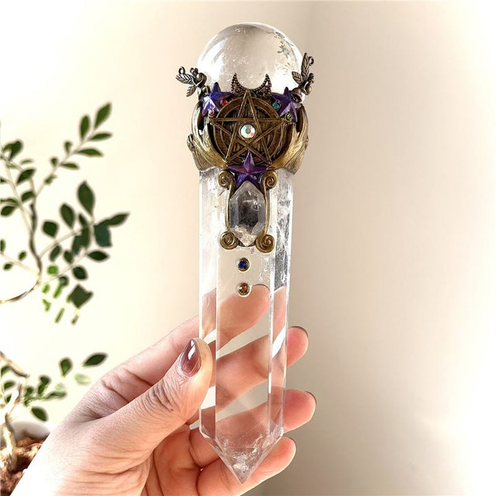 Olivenorma Natural Stone Crystal Healing Wand Gemstone Decoration - Clear Quartz - image 2
