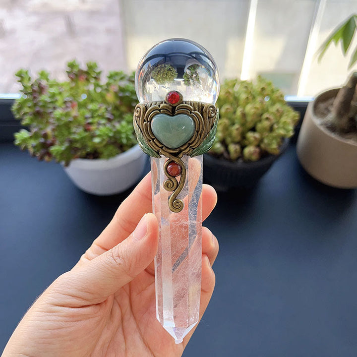 Olivenorma Natural Crystal Magic Wand Gemstone Decoration - Clear Quartz - Style#01 - image 18