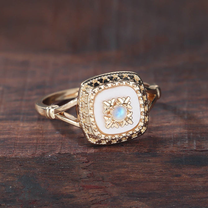 Olivenorma Square Clear Quartz Vintage Ring - image 3