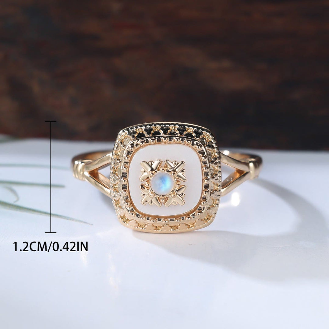 Olivenorma Square Clear Quartz Vintage Ring - image 4