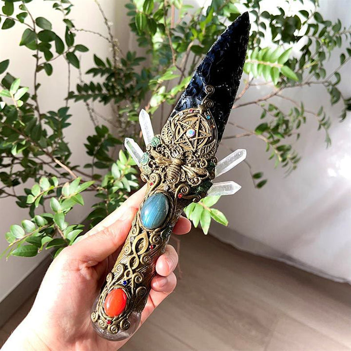 Olivenorma Obsidian Natural Crystal Dagger Wand Gemstone Decoration - image 2