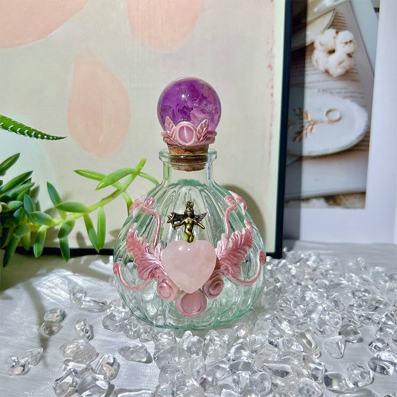 Olivenorma Natural Crystal Magic Bottle Charm Gemstone Decoration - Amethyst - Sphere - image 7