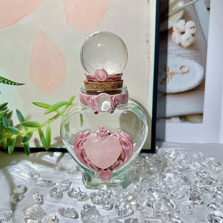 Olivenorma Natural Crystal Magic Bottle Charm Gemstone Decoration - Clear Quartz - Sphere - image 1