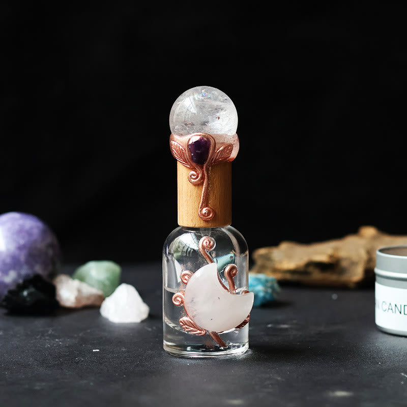 Olivenorma Clear Quartz&Fluorite Crystal Storage Bottle Gemstone Decoration - Clear Quartz - image 1