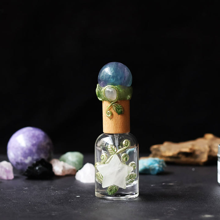 Olivenorma Clear Quartz&Fluorite Crystal Storage Bottle Gemstone Decoration - Fluorite - image 3