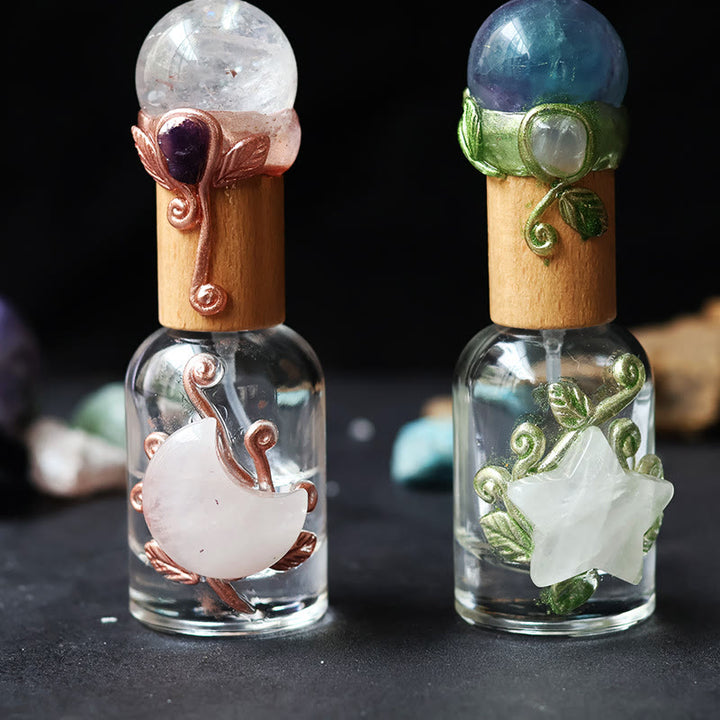 Olivenorma Clear Quartz&Fluorite Crystal Storage Bottle Gemstone Decoration - image 5