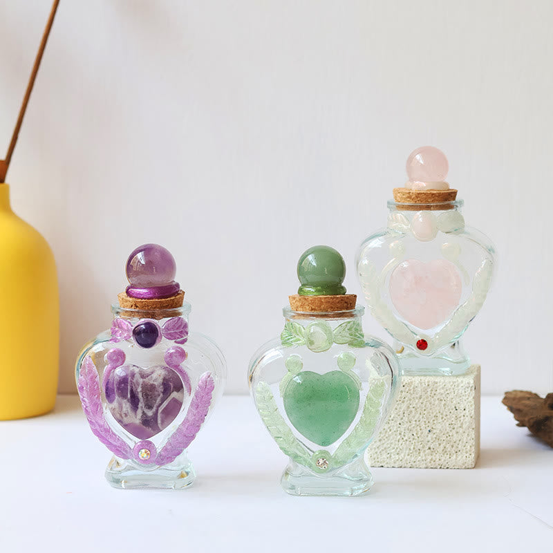 Olivenorma Natural Crystal Glass Wish Bottle Gemstone Decoration - image 0