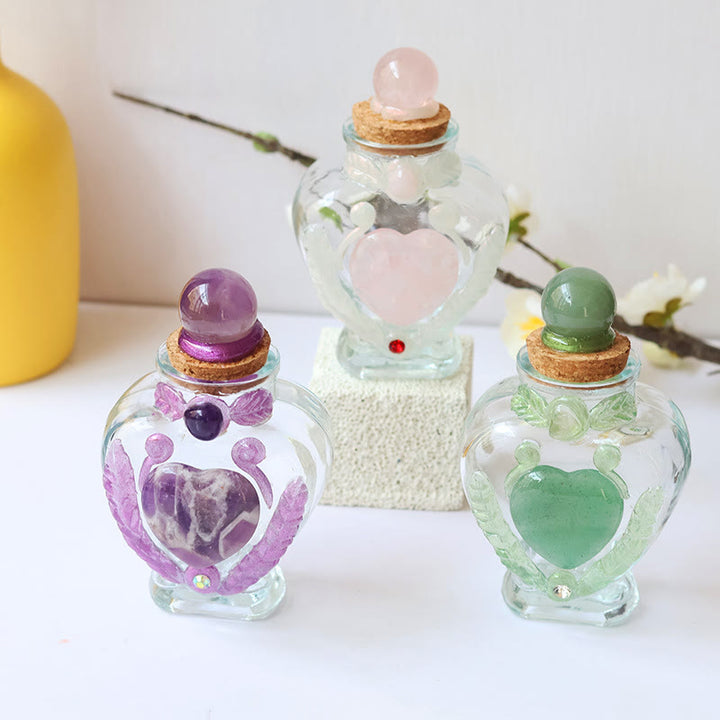 Olivenorma Natural Crystal Glass Wish Bottle Gemstone Decoration - image 7