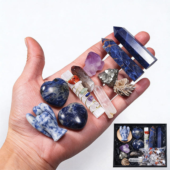 Olivenorma Natural stone Angel&Tower&Heart Crystal Box Set - Blue Sodalite - image 9