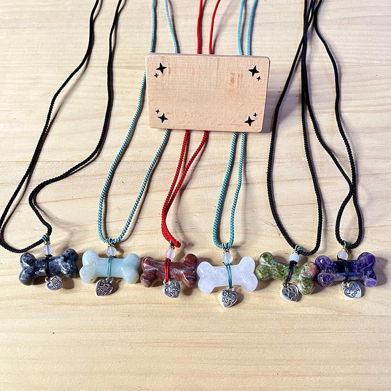 Olivenorma Natural Gemstone Bone Pet Necklace - image 26