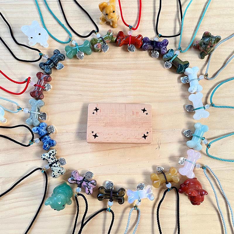 Olivenorma Natural Gemstone Bone Pet Necklace - image 24