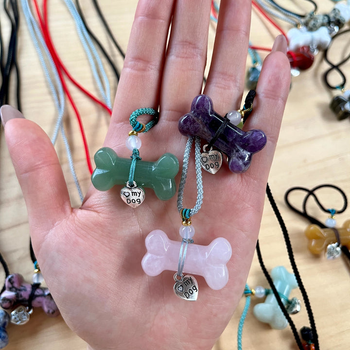 Olivenorma Natural Gemstone Bone Pet Necklace - image 0