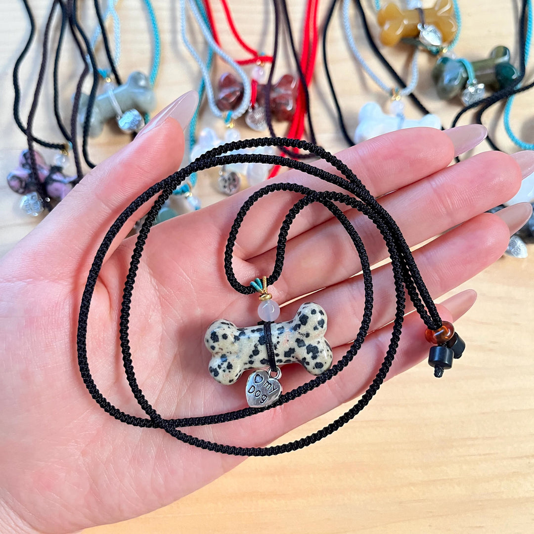 Olivenorma Natural Gemstone Bone Pet Necklace - image 27