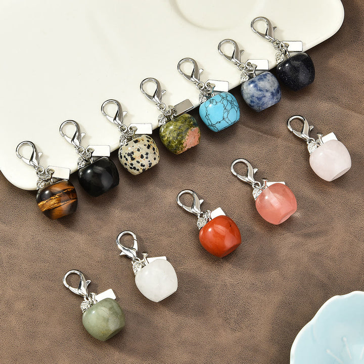 Olivenorma Colorful Crystal Apple Natural Gemstone Keychain - image 0