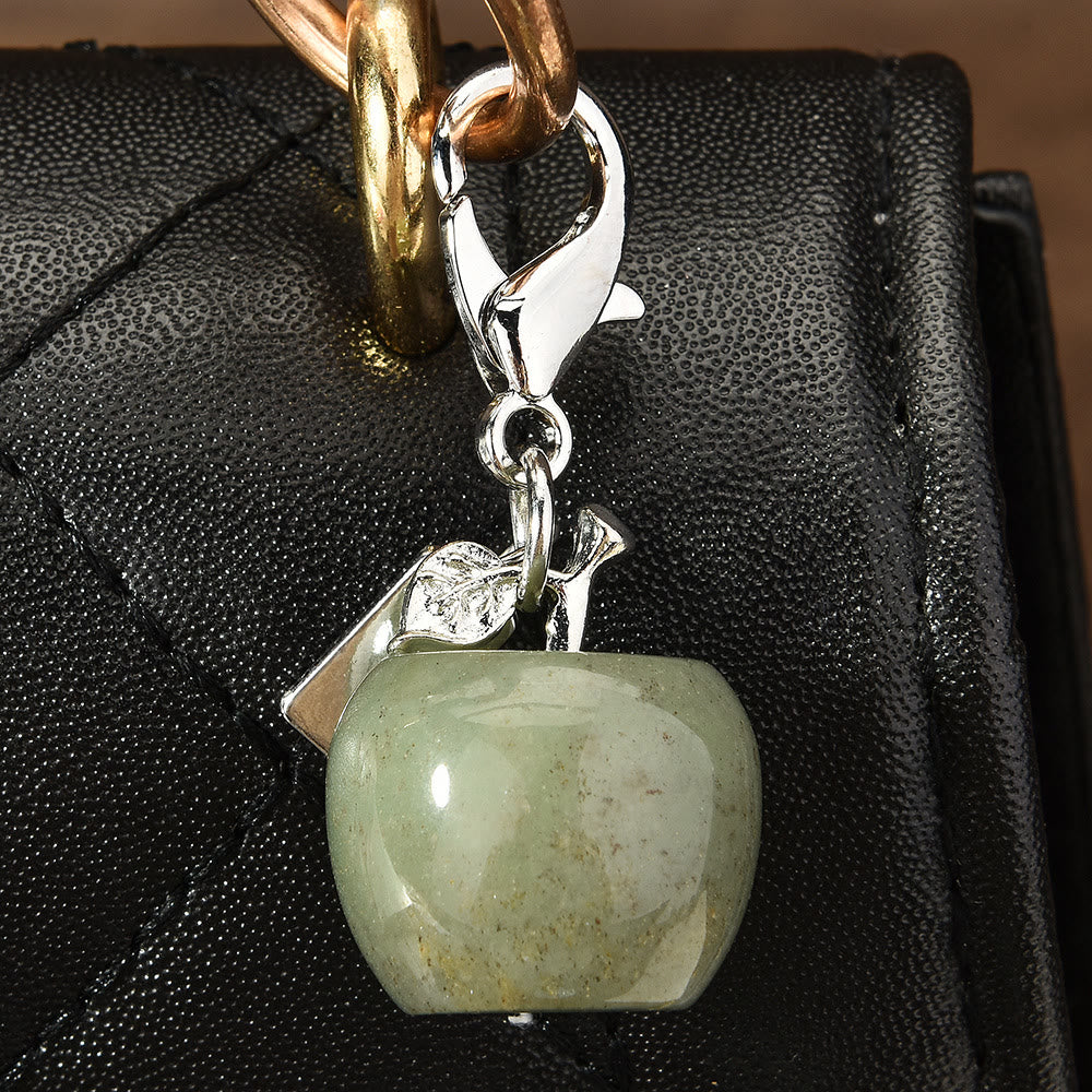 Olivenorma Colorful Crystal Apple Natural Gemstone Keychain - Green Aventurine - image 8
