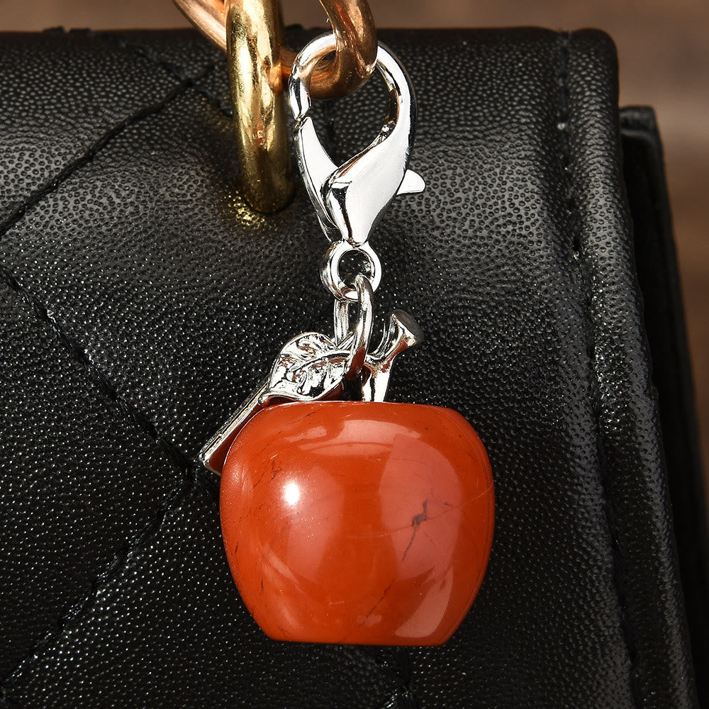 Olivenorma Colorful Crystal Apple Natural Gemstone Keychain - Red Jasper - image 2