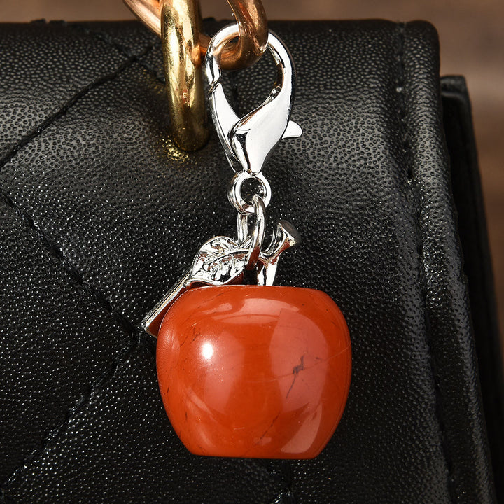 Olivenorma Colorful Crystal Apple Natural Gemstone Keychain - Red Jasper - image 2