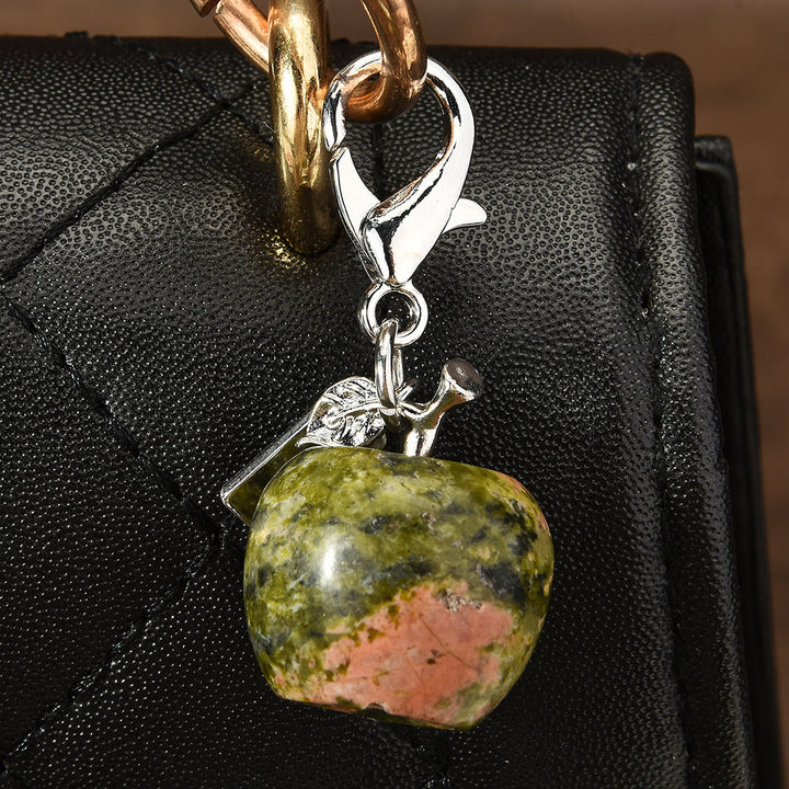 Olivenorma Colorful Crystal Apple Natural Gemstone Keychain - Unakite - image 12