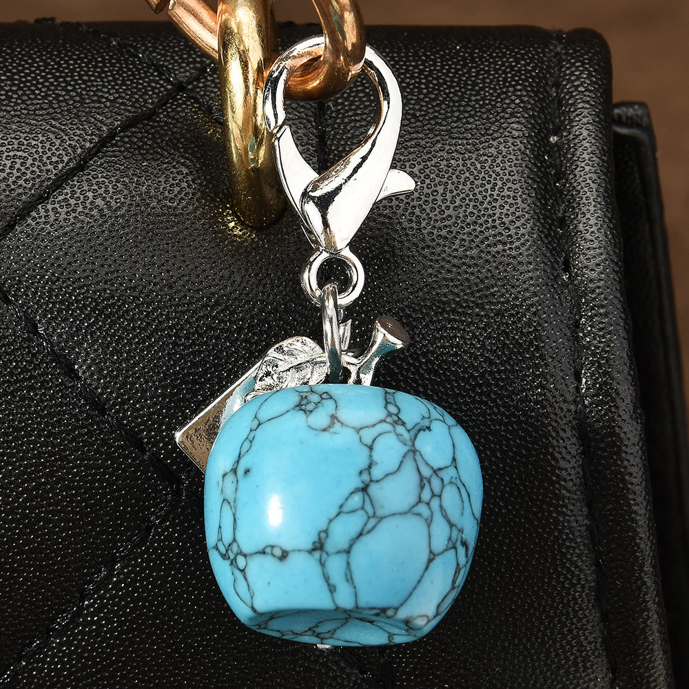 Olivenorma Colorful Crystal Apple Natural Gemstone Keychain - Turquoise - image 14