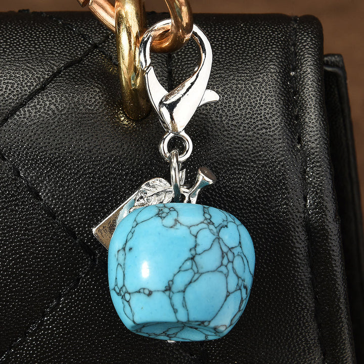 Olivenorma Colorful Crystal Apple Natural Gemstone Keychain - Turquoise - image 14
