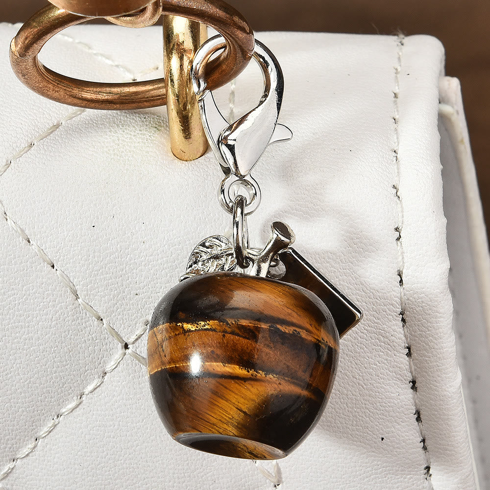 Olivenorma Colorful Crystal Apple Natural Gemstone Keychain - Tiger Eye - image 18