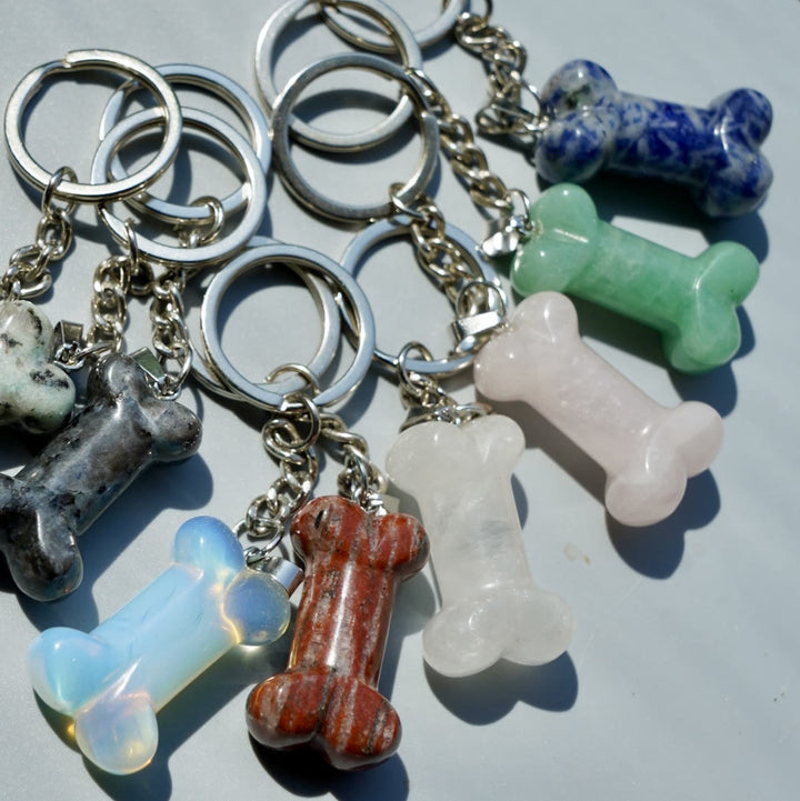 Olivenorma Natural Stone Dog Bone Shaped Keychain - image 21