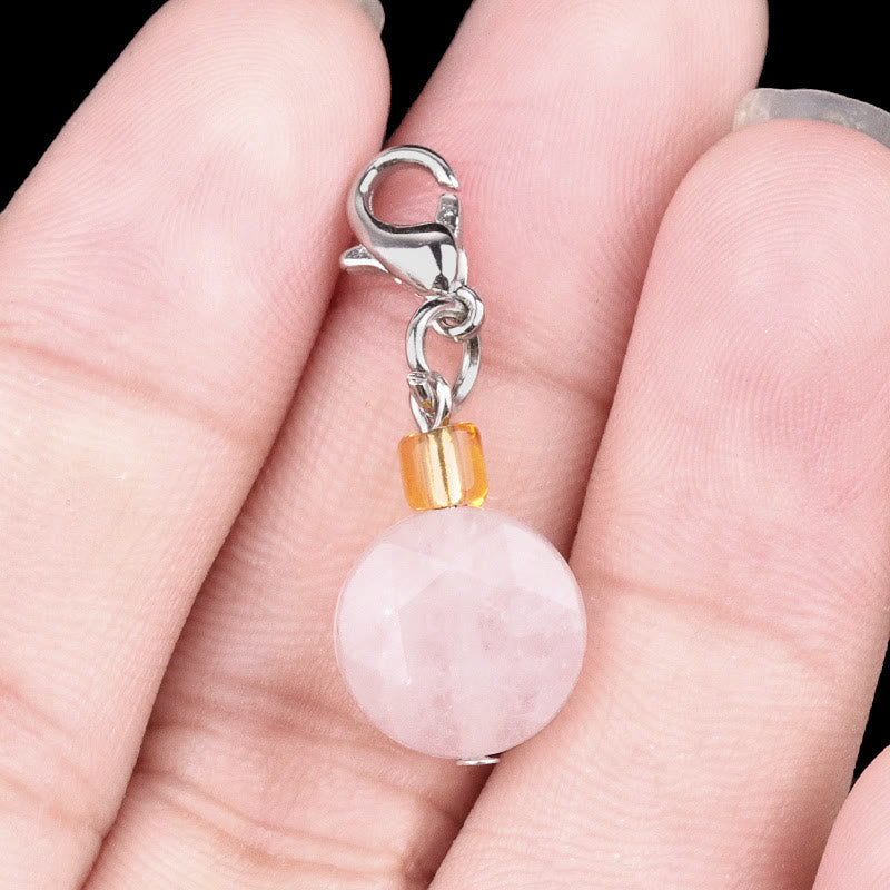 Olivenorma Natural Stone Crystal Hexagram Keychain - Rose Quartz - image 21