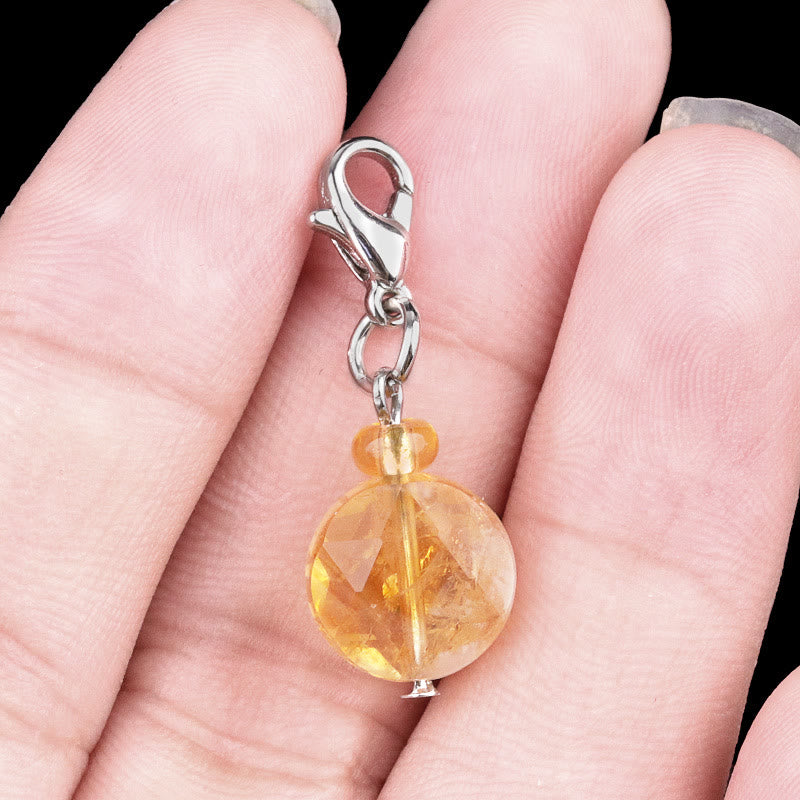 Olivenorma Natural Stone Crystal Hexagram Keychain - Citrine - image 15