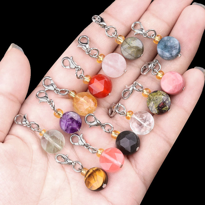Olivenorma Natural Stone Crystal Hexagram Keychain - image 0