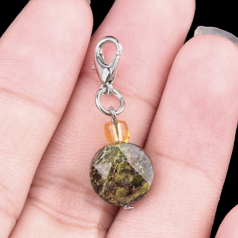 Olivenorma Natural Stone Crystal Hexagram Keychain - Dragon Blood Stone - image 13