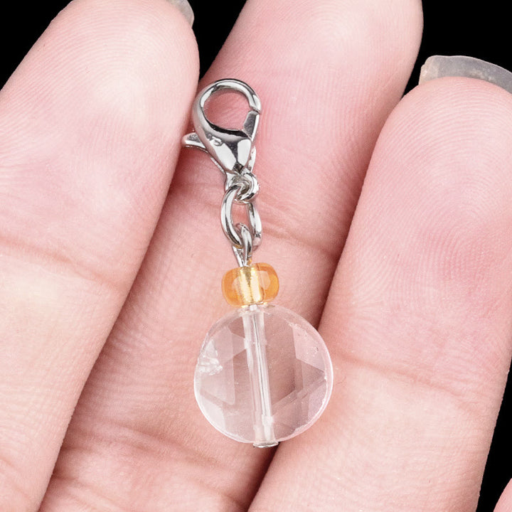 Olivenorma Natural Stone Crystal Hexagram Keychain - Clear Quartz - image 17