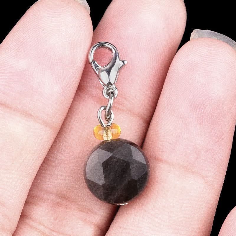 Olivenorma Natural Stone Crystal Hexagram Keychain - Obsidian - image 7