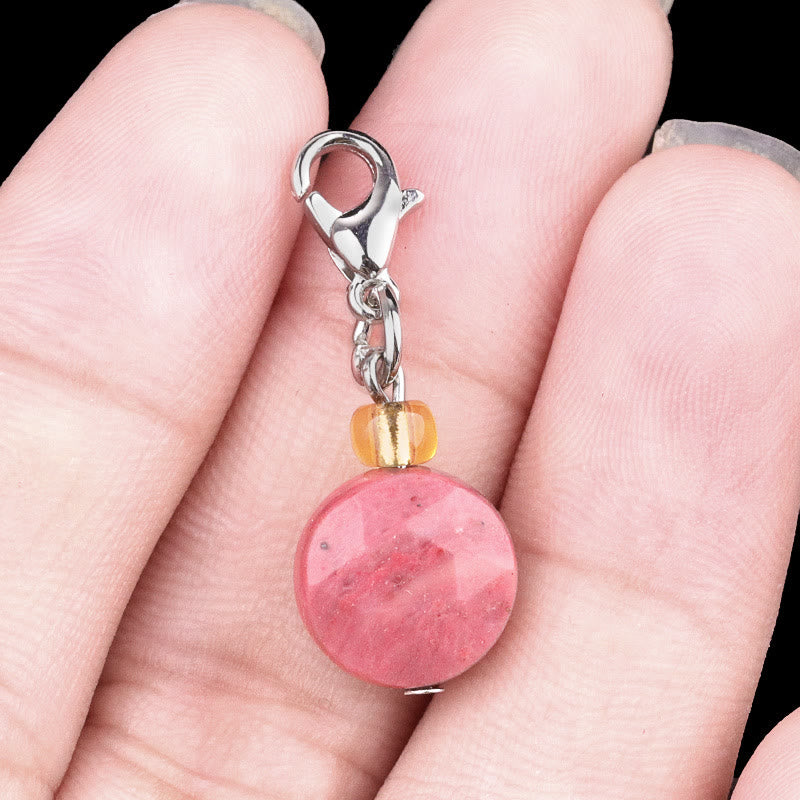 Olivenorma Natural Stone Crystal Hexagram Keychain - Rhodochrosite - image 9