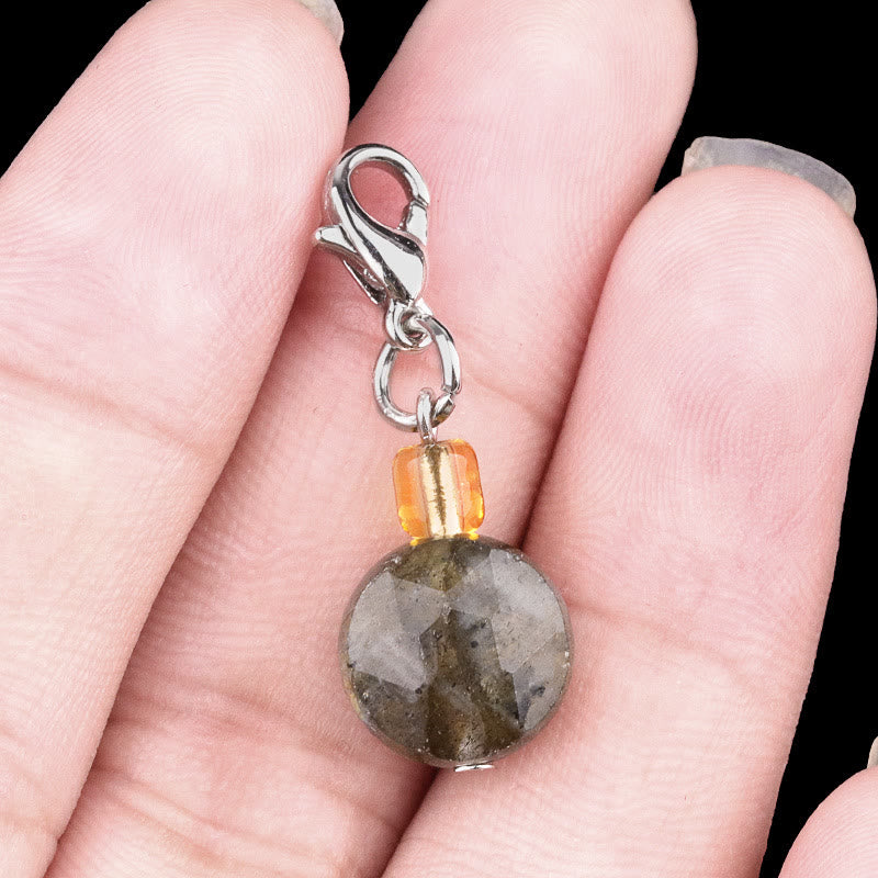 Olivenorma Natural Stone Crystal Hexagram Keychain - Labradorite - image 11