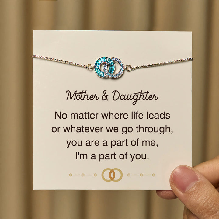 Olivenorma Custom Birthstone Gifts for Mother & Daughter Linking Circles Bracelet & Necklace - image 3